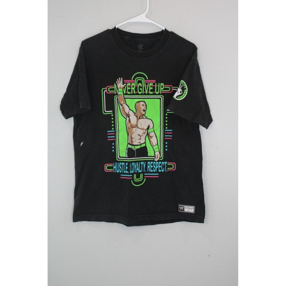 Vintage WWE Authentic Wear Shirt Mens L Black T Shirt John Cena You Can't See Me